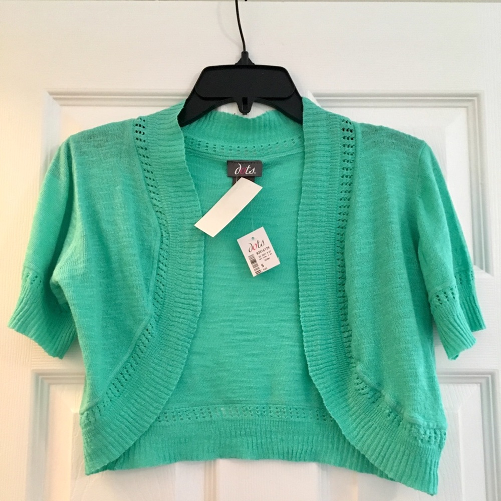 Dots crop sweater green sz S